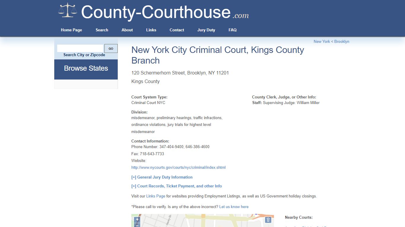 New York City Criminal Court, Kings County Branch